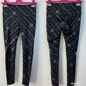 PURE BARRE | Signature Graphic Leggings Black Gray White Women’s Size Small